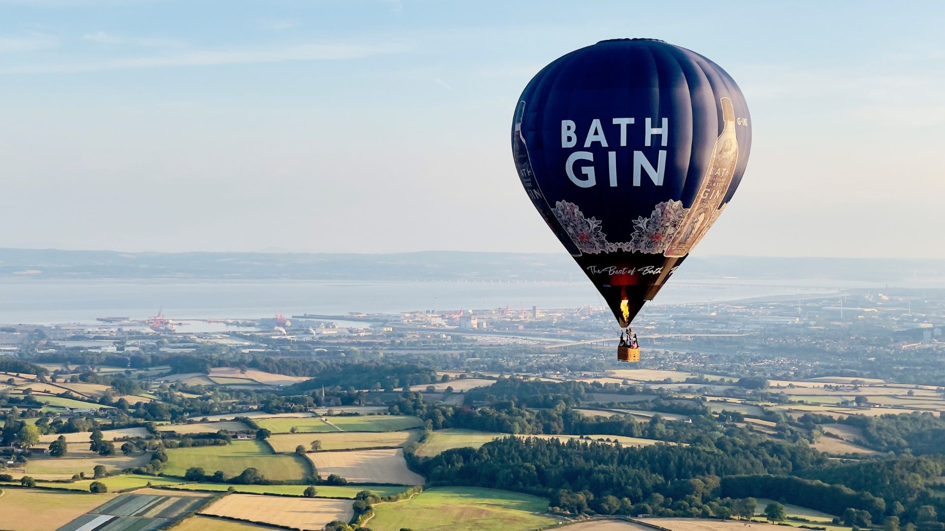 Hot air balloon over Bath